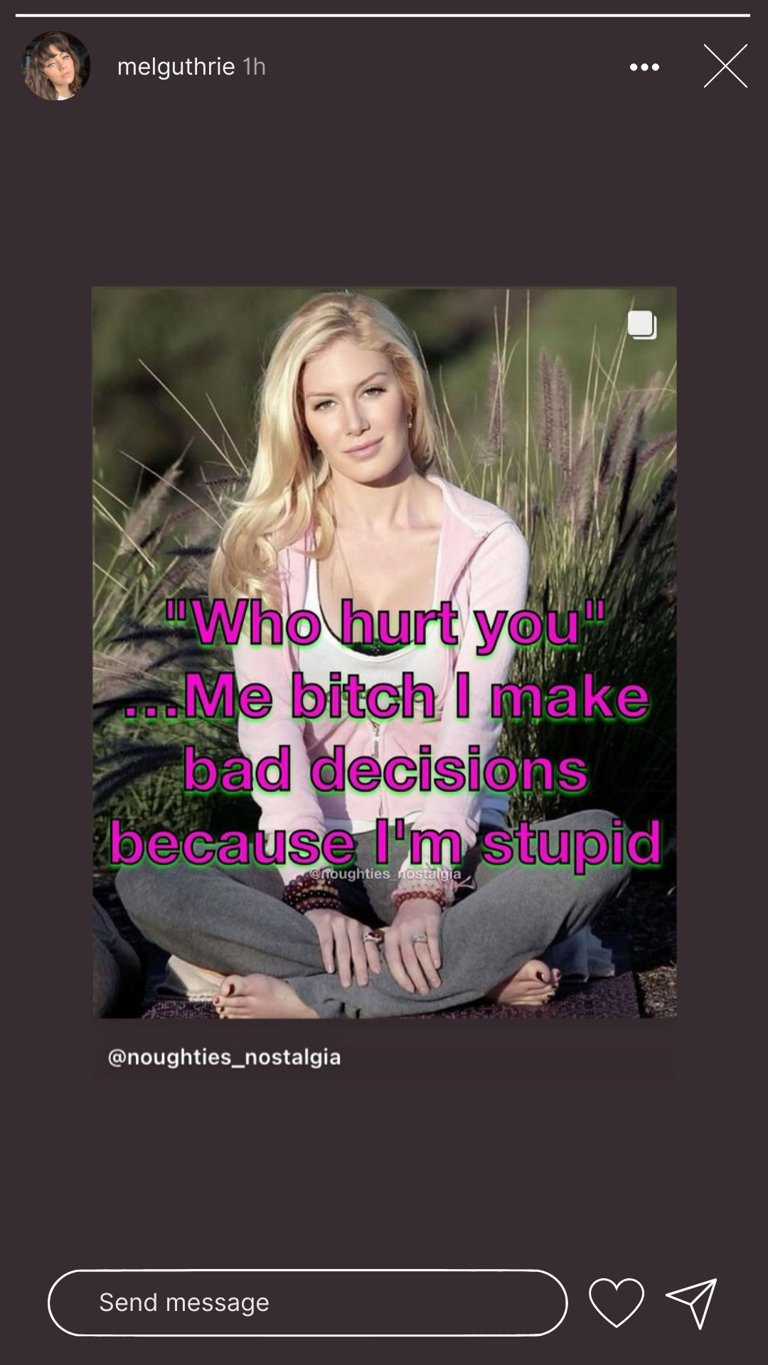 An instagram story from melguthrie